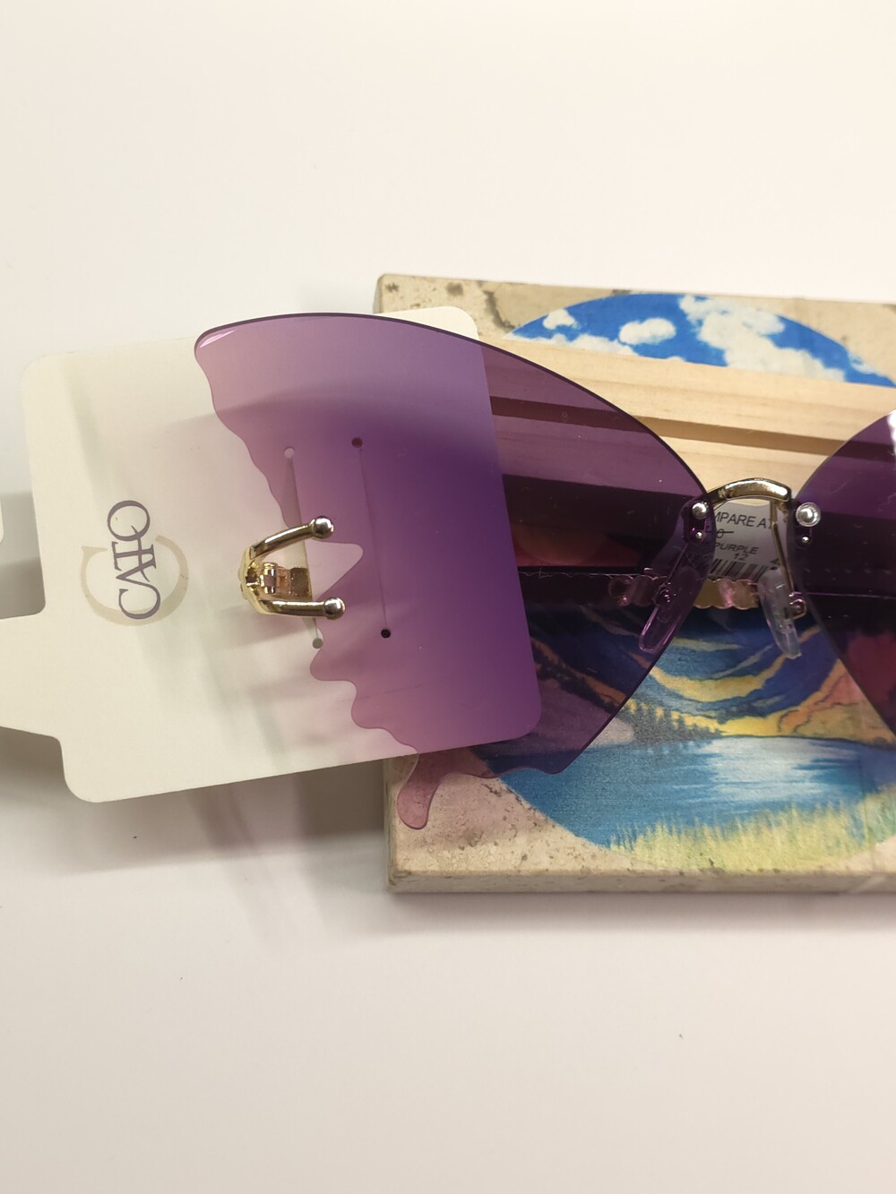 Cato Rimless Shield Sunglasses - Purple Gold - Picture 4 of 5